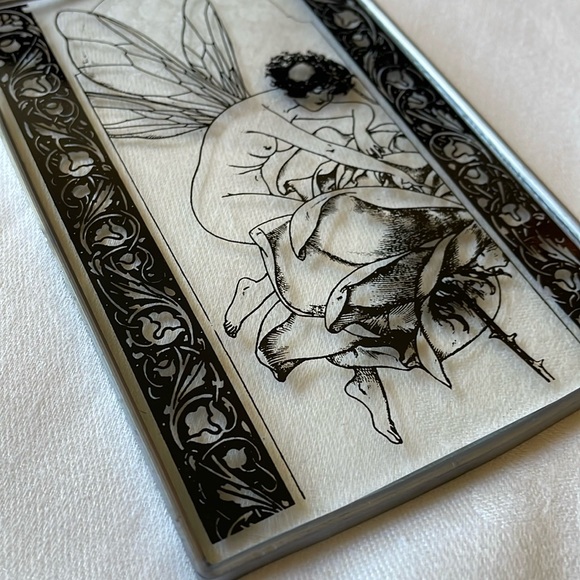 Art Nouveau style glass display part panel 6” x 4” Fairy Fantasy - Picture 6 of 8